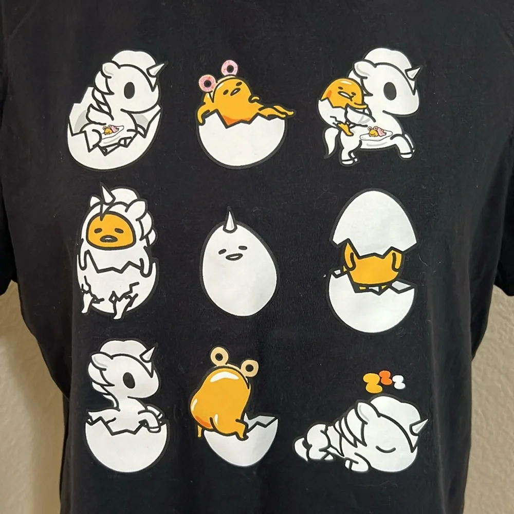 Tokidoki x gudetama Black Printed Graphic Cotton T-shirt - Picture 4 of 6
